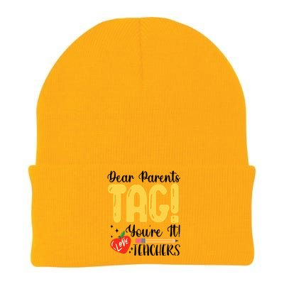 Dear Parents Tag Youre It Love Teachers Summer Funny Knit Cap Winter Beanie