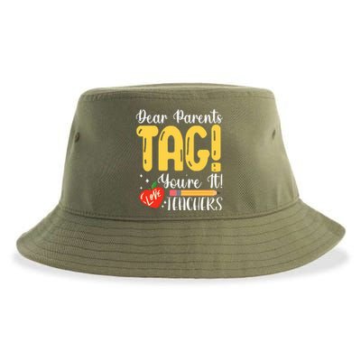 Dear Parents Tag Youre It Love Teachers Summer Funny Sustainable Bucket Hat