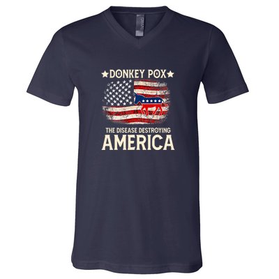 Donkey Pox The Disease Destroying America Funny V-Neck T-Shirt