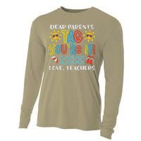 Dear Parents Tag Youre It Love Teacher Funny Last Day School Cooling Performance Long Sleeve Crew