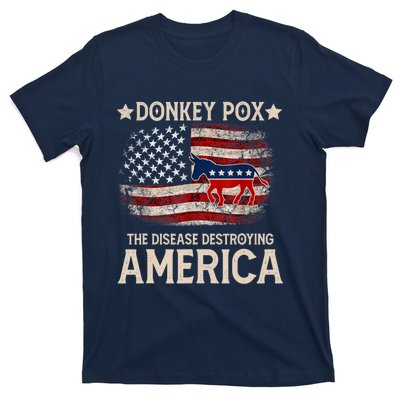 Donkey Pox The Disease Destroying America Funny Donkeypox Flag T-Shirt