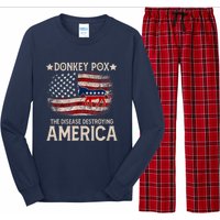 Donkey Pox The Disease Destroying America Funny Donkeypox Flag Long Sleeve Pajama Set