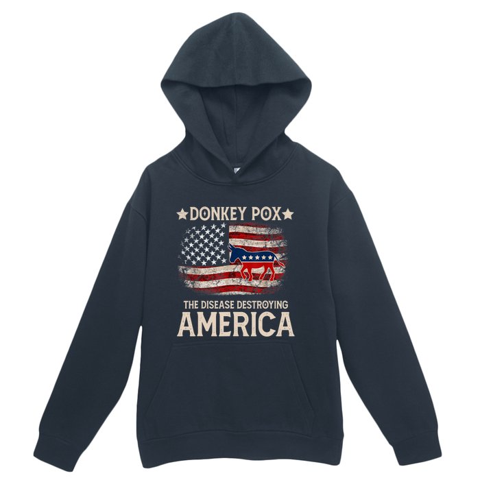 Donkey Pox The Disease Destroying America Funny Donkeypox Flag Urban Pullover Hoodie