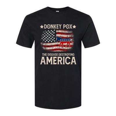 Donkey Pox The Disease Destroying America Funny Donkeypox Flag Softstyle CVC T-Shirt