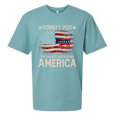 Donkey Pox The Disease Destroying America Funny Donkeypox Flag Sueded Cloud Jersey T-Shirt