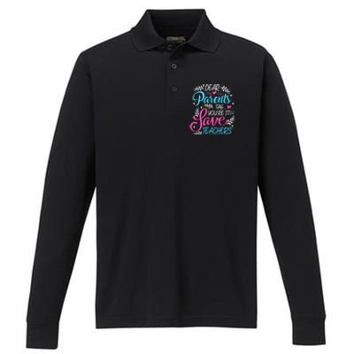 Dear Parents Tag Youre It !!! Love Teachers Meaningful Gift Performance Long Sleeve Polo