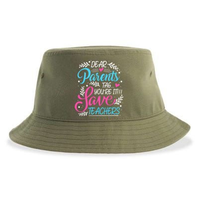 Dear Parents Tag Youre It !!! Love Teachers Meaningful Gift Sustainable Bucket Hat