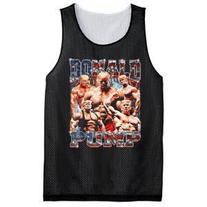 Donald Pump Trump 2024: Funny Weight Lifting Gym Design Mesh Reversible Basketball Jersey Tank