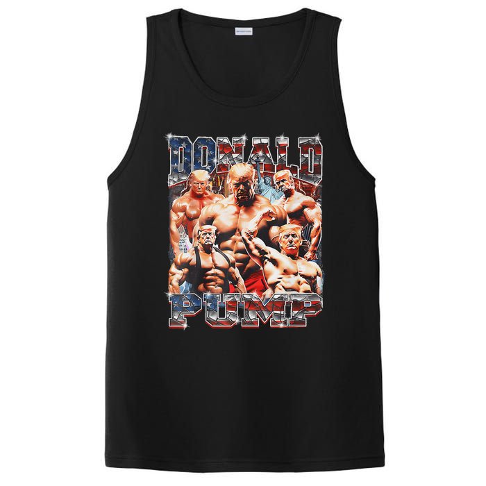 Donald Pump Trump 2024: Funny Weight Lifting Gym Design PosiCharge Competitor Tank