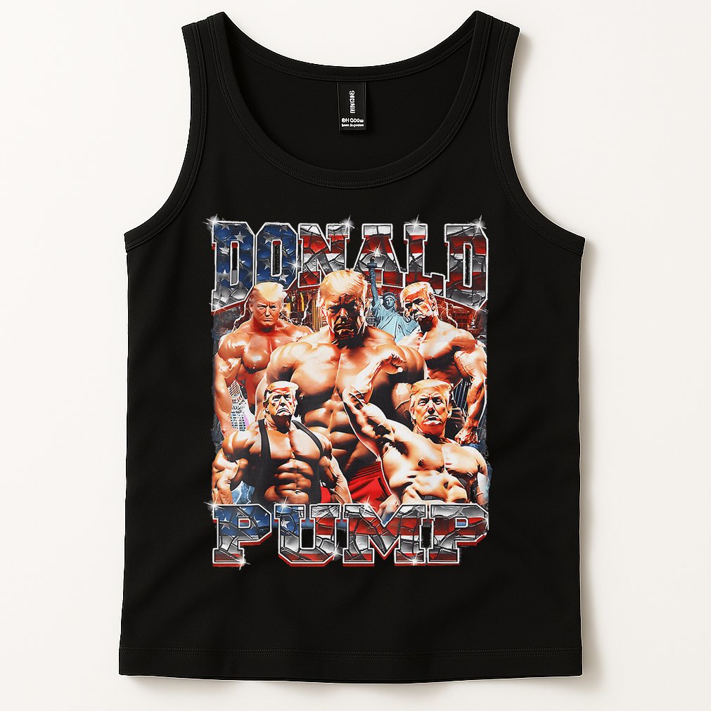 Donald Pump Trump 2024: Funny Weight Lifting Gym Design Tank Top