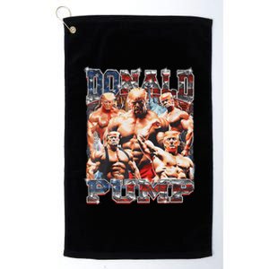 Donald Pump Trump 2024: Funny Weight Lifting Gym Design Platinum Collection Golf Towel