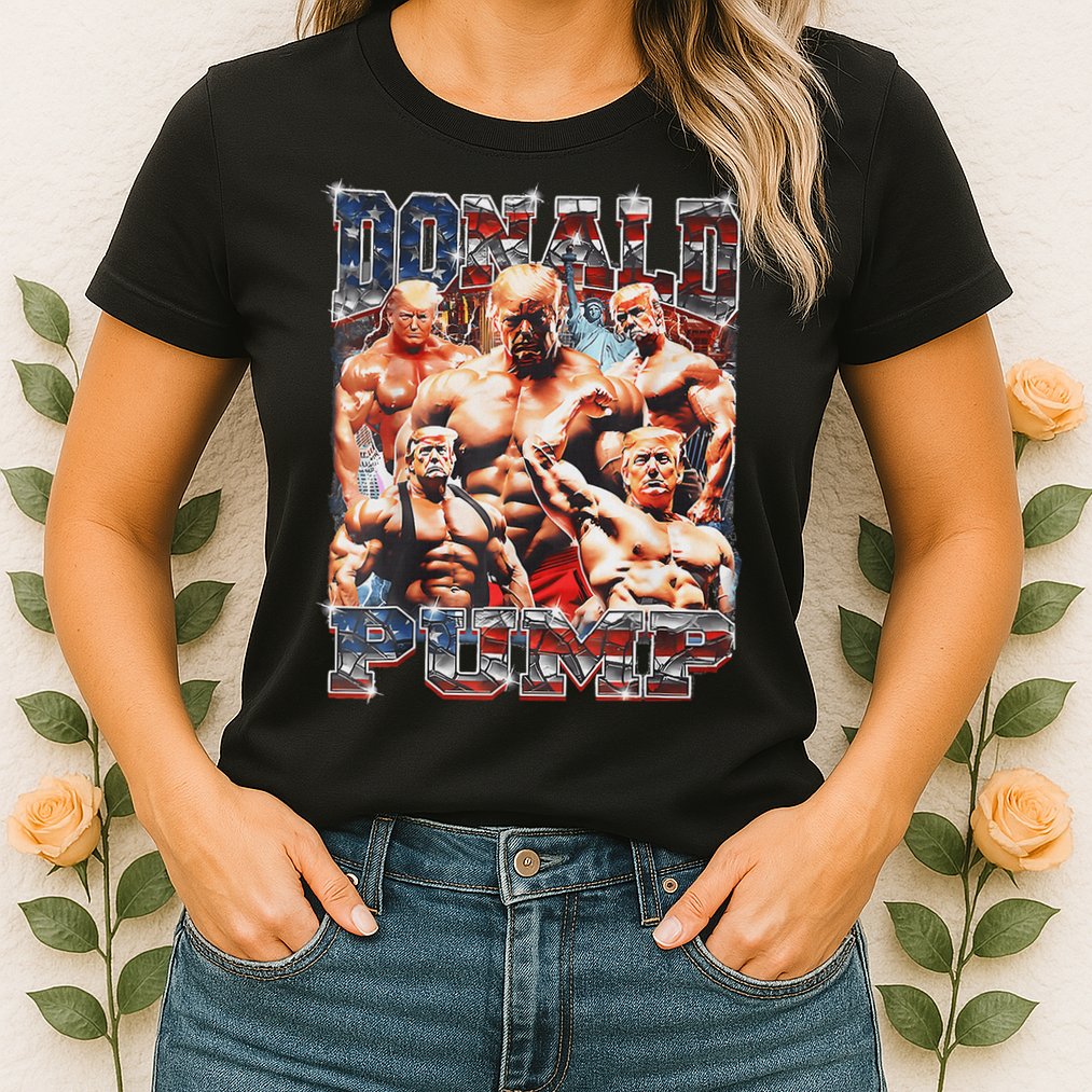 Donald Pump Trump 2024: Funny Weight Lifting Gym Design Womens T-Shirt