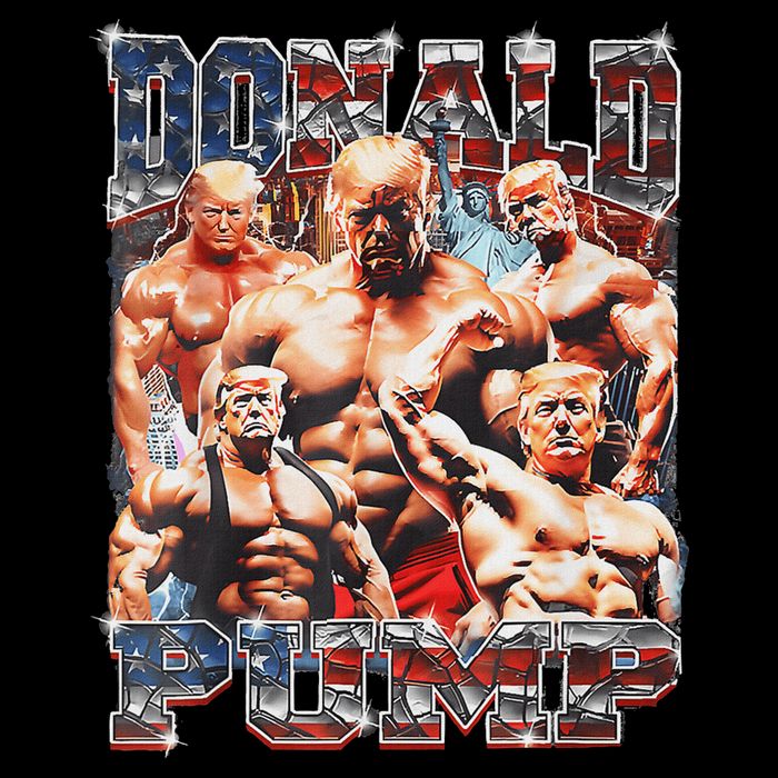 Donald Pump Trump 2024: Funny Weight Lifting Gym Design Women's V-Neck T-Shirt
