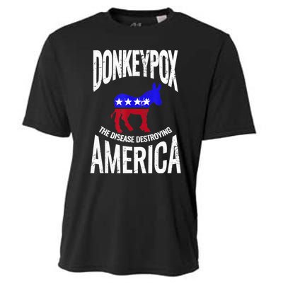 Donkey Pox The Disease Destroying America Funny Anti Biden Cooling Performance Crew T-Shirt