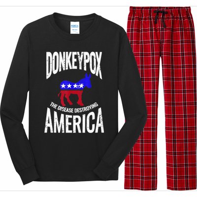 Donkey Pox The Disease Destroying America Funny Anti Biden Long Sleeve Pajama Set