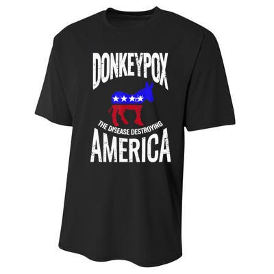 Donkey Pox The Disease Destroying America Funny Anti Biden Performance Sprint T-Shirt