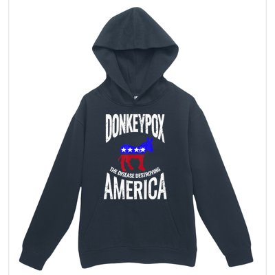 Donkey Pox The Disease Destroying America Funny Anti Biden Urban Pullover Hoodie