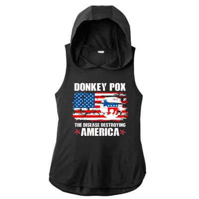 Donkey Pox The Disease Destroying America Ladies PosiCharge Tri-Blend Wicking Draft Hoodie Tank