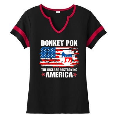 Donkey Pox The Disease Destroying America Ladies Halftime Notch Neck Tee