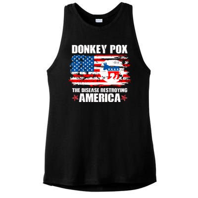 Donkey Pox The Disease Destroying America Ladies PosiCharge Tri-Blend Wicking Tank