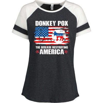 Donkey Pox The Disease Destroying America Enza Ladies Jersey Colorblock Tee