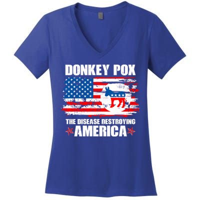 Donkey Pox The Disease Destroying America Women's V-Neck T-Shirt