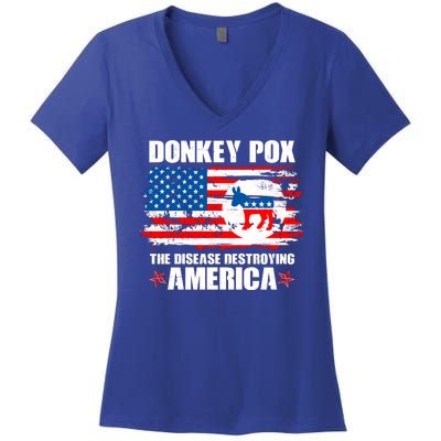 Donkey Pox The Disease Destroying America Women's V-Neck T-Shirt