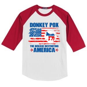 Donkey Pox The Disease Destroying America Kids Colorblock Raglan Jersey