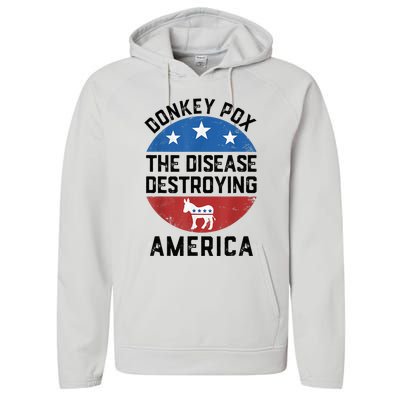 Donkey Pox The Disease Destroying America Donkeypox Back Performance Fleece Hoodie