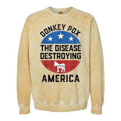 Donkey Pox The Disease Destroying America Donkeypox Back Colorblast Crewneck Sweatshirt