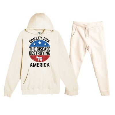 Donkey Pox The Disease Destroying America Donkeypox Back Premium Hooded Sweatsuit Set