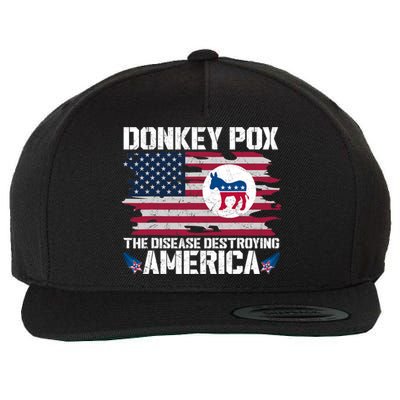 Donkey Pox The Disease Destroying America Funny Anti Biden Wool Snapback Cap