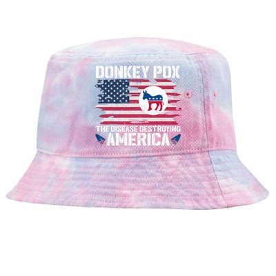 Donkey Pox The Disease Destroying America Funny Anti Biden Tie-Dyed Bucket Hat