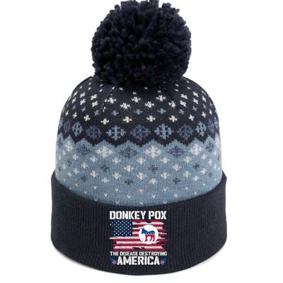 Donkey Pox The Disease Destroying America Funny Anti Biden The Baniff Cuffed Pom Beanie