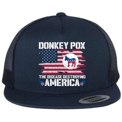 Donkey Pox The Disease Destroying America Funny Anti Biden Flat Bill Trucker Hat