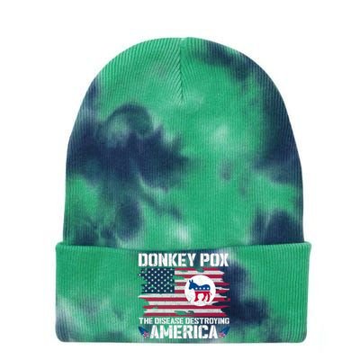 Donkey Pox The Disease Destroying America Funny Anti Biden Tie Dye 12in Knit Beanie