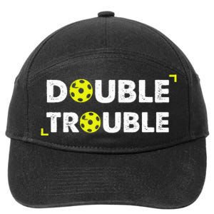 Double Pickleball Trouble Pickle Ball Pickle Ball Player 7-Panel Snapback Hat