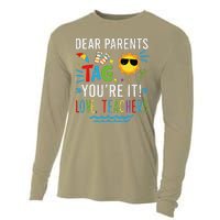 Dear Parents Tag You're It Love Teachers Last Day Of School Day Cooling Performance Long Sleeve Crew