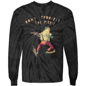 Don't Prohibit The Ribbit Frog Groovy Tie-Dye Long Sleeve Shirt