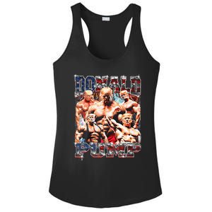 Donald Pump Trump 2024 Weight Lifting Gym Fitness Ladies PosiCharge Competitor Racerback Tank