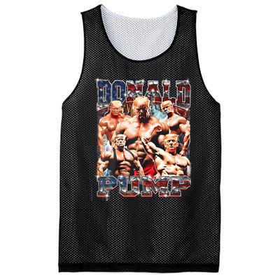 Donald Pump Trump 2024 Weight Lifting Gym Fitness Mesh Reversible Basketball Jersey Tank