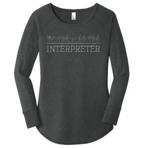 Deaf Pride Trendy Interpreter Asl Sign Language Gift Women's Perfect Tri Tunic Long Sleeve Shirt