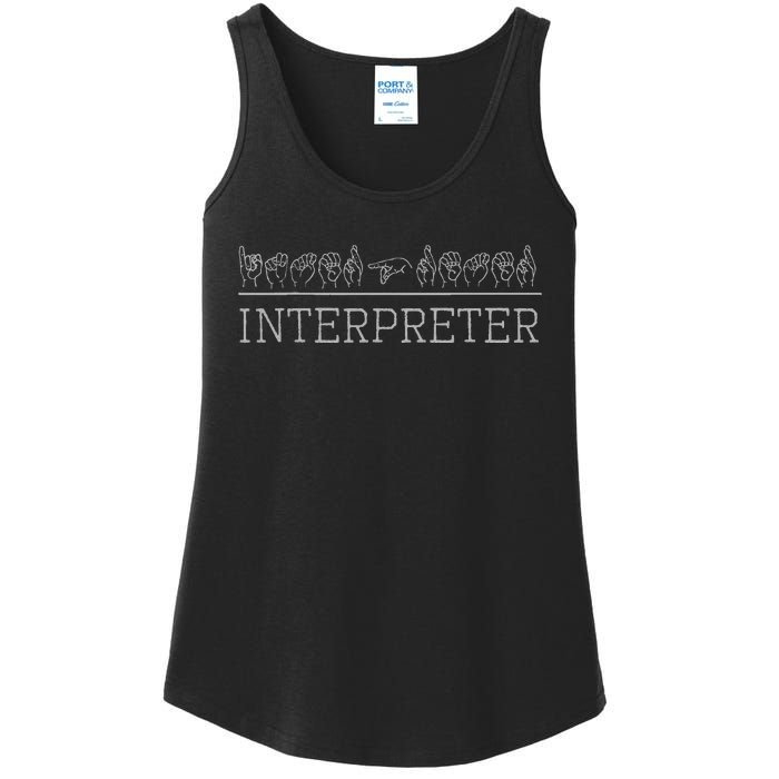 Deaf Pride Trendy Interpreter Asl Sign Language Gift Ladies Essential Tank