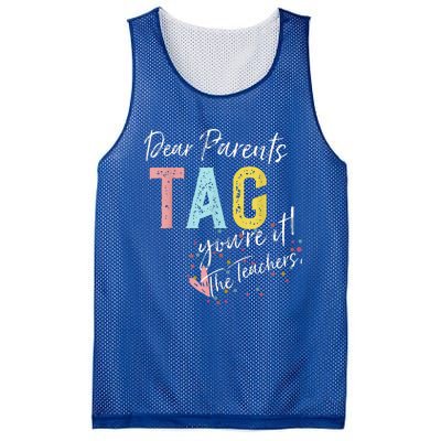 Dear Parents Tag YouRe It Love Teachers Mesh Reversible Basketball Jersey Tank