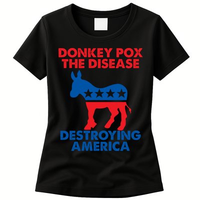 Donkey Pox The Disease Destroying America DonkeyPox Womens T-Shirt