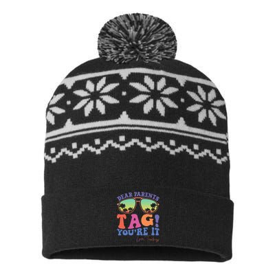 Dear Parents Tag YouRe It Love Last Day Of School USA-Made Snowflake Beanie