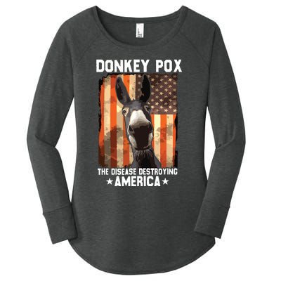 Donkey Pox The Disease Destroying America Donkeypox Funny Women's Perfect Tri Tunic Long Sleeve Shirt