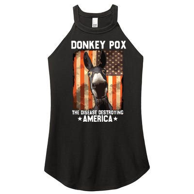 Donkey Pox The Disease Destroying America Donkeypox Funny Women's Perfect Tri Rocker Tank