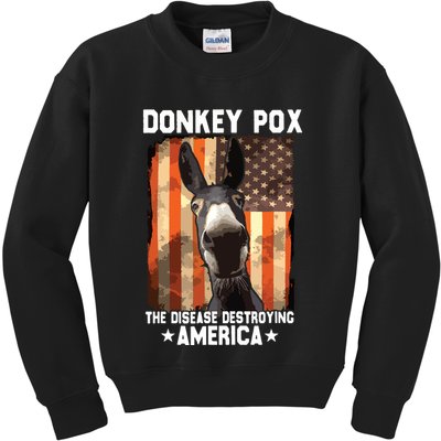 Donkey Pox The Disease Destroying America Donkeypox Funny Kids Sweatshirt