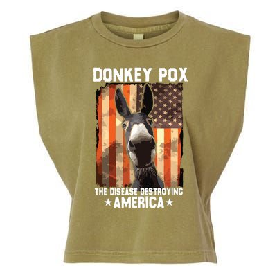 Donkey Pox The Disease Destroying America Donkeypox Funny Garment-Dyed Women's Muscle Tee